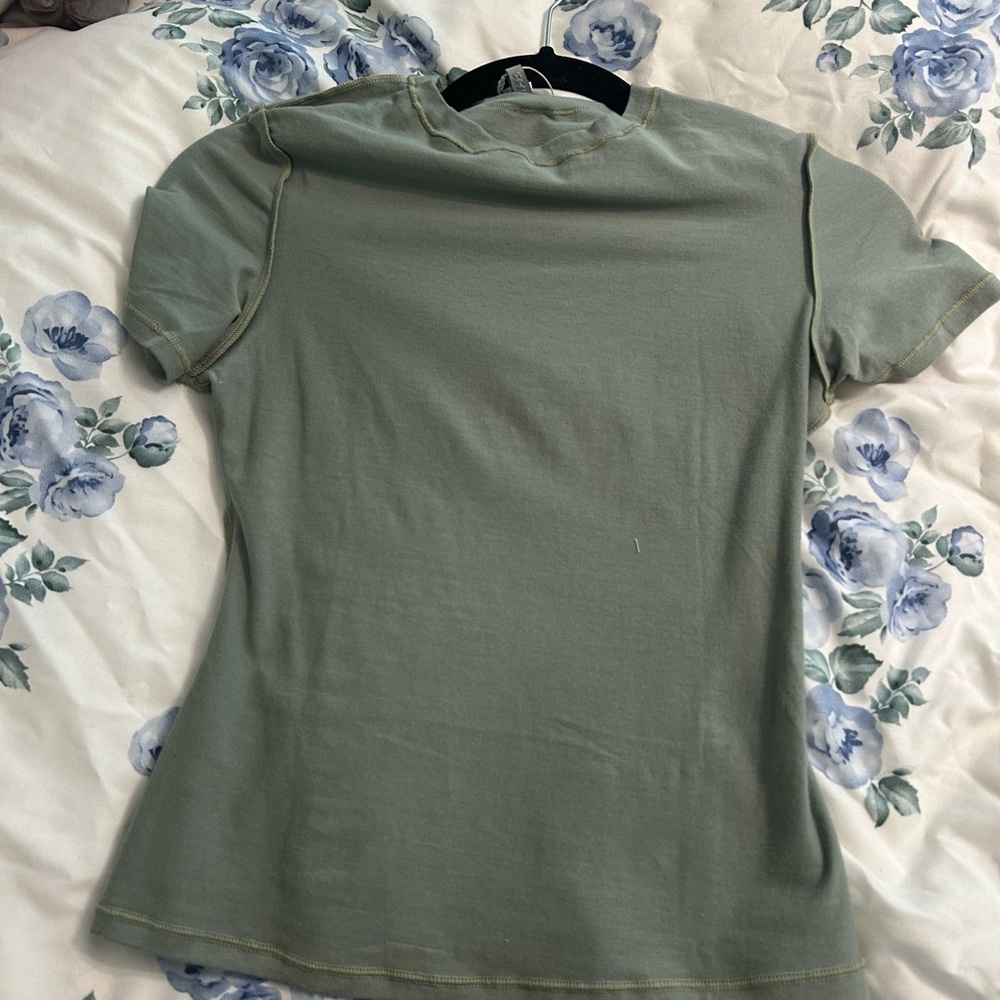 SKIMS Green Polo Short Sleeve Fitted Tee